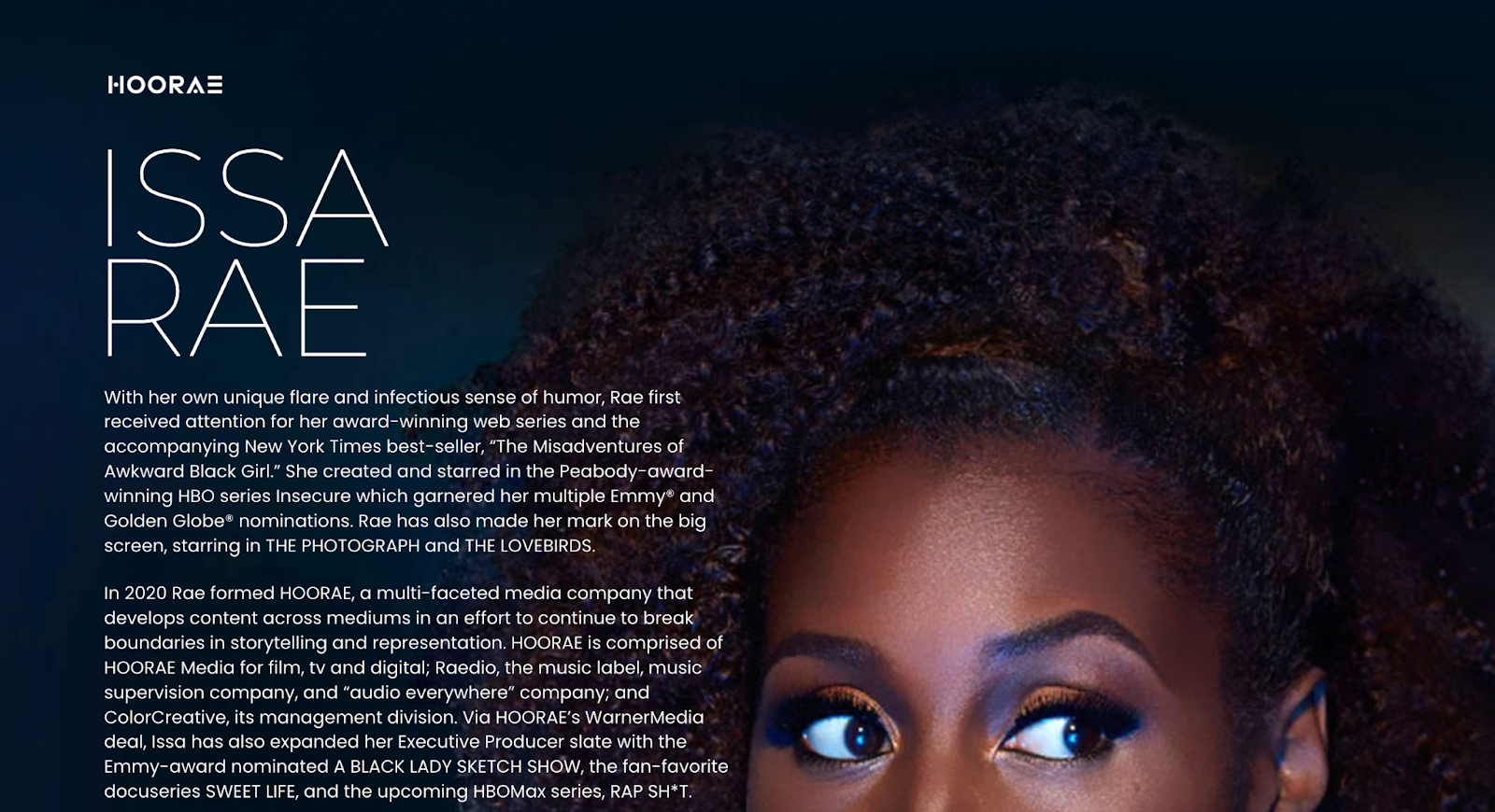 Issa Rae, actor website example